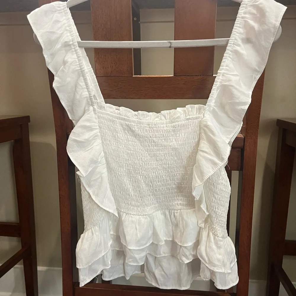 White Ruffle Top - Picture 2 of 3